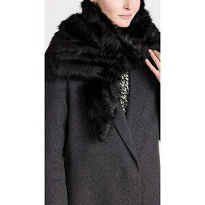 NEW Stand Studio Clover Scarf Faux Fur Pony Hair Black